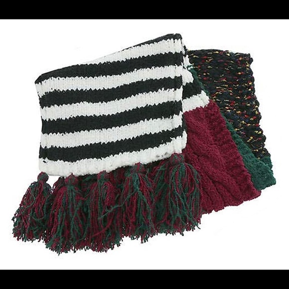NWOT Free People Nova stripe tassel scarf acrylic - Picture 3 of 8